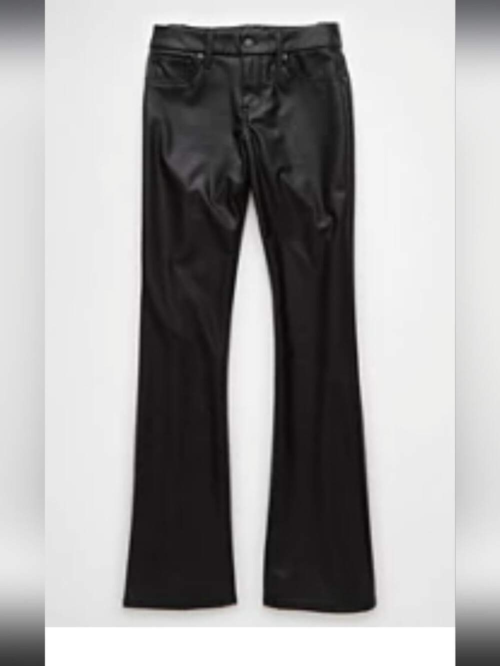 American Eagle NWT Curvy Classic Bootcut Coated Jeans Black Vegan Leather 4